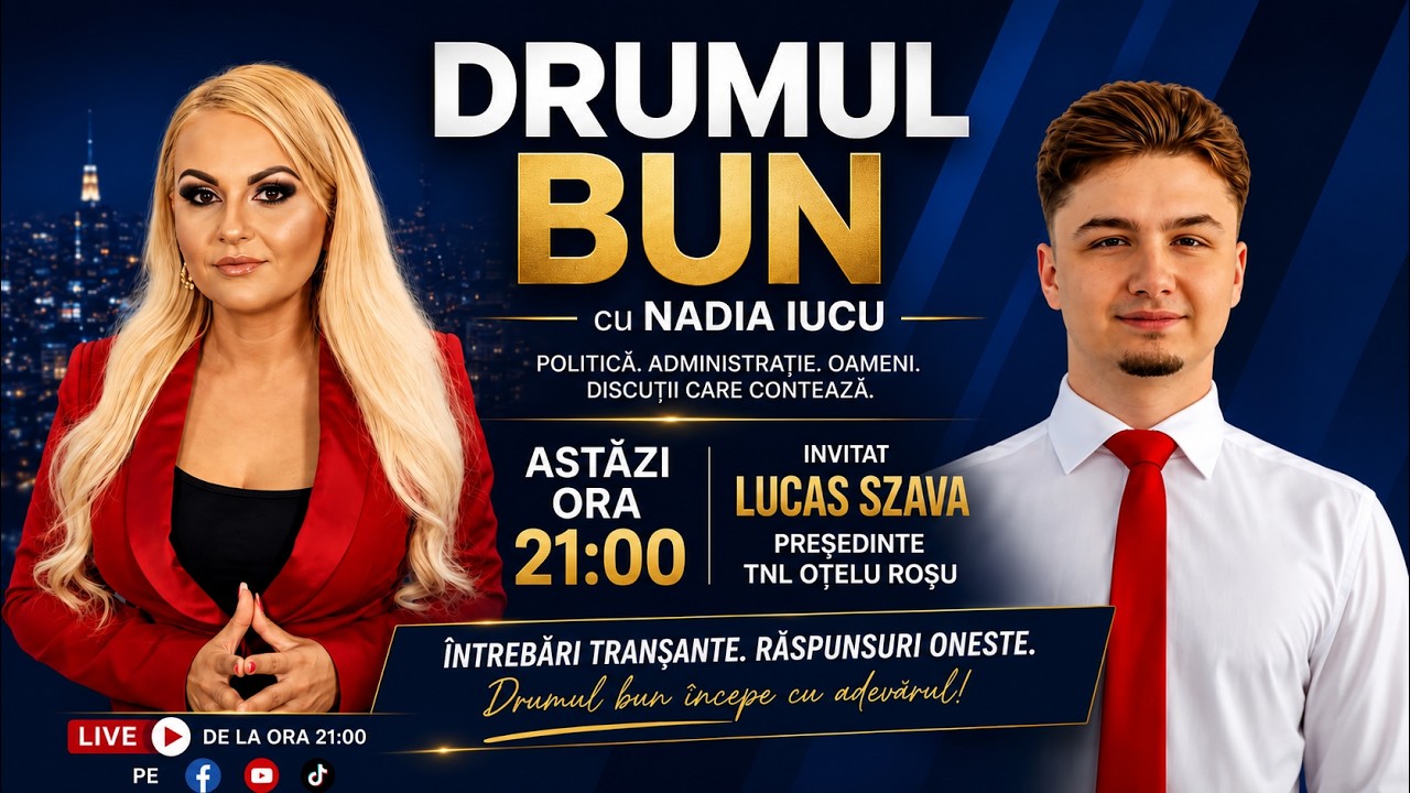 VIDEO (integral) emisiune Drumul Bun cu NADIA IUCU. Invitat: Lucas Szava, presedinte TNL Otelu Rosu