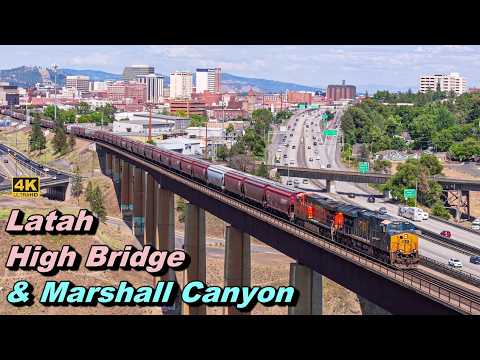 Spokane's Latah High Bridge & Marshall Canyon Trains (4K) | June 14, 2025
