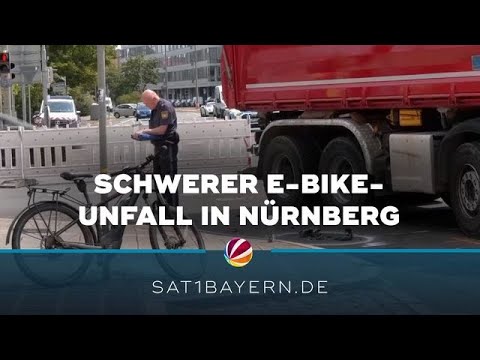 Schwerer Unfall in Nürnberg: E-Biker gerät unter LKW