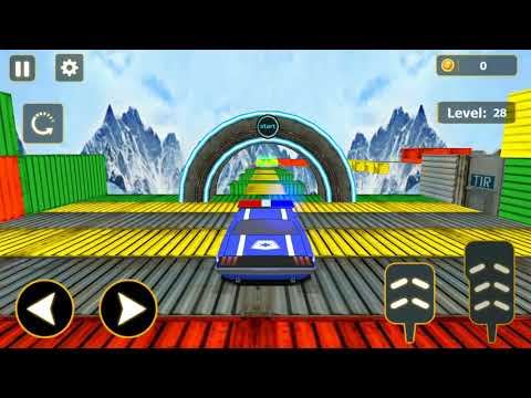 Police car driving impossible Tracks - police car stunt in mega ramp android and ios gameplay
