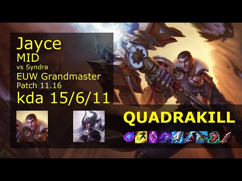 Jayce vs Syndra Mid - EUW Grandmaster 15/6/11 Patch 11.16 Gameplay