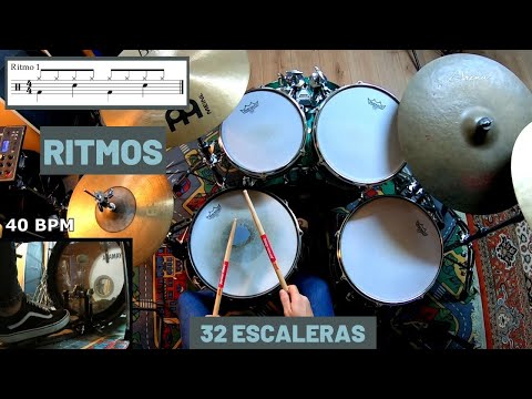RITMOS de 32 ESCALERAS en BATERÍA – Rulo y la Contrabanda (10 Ritmos Fáciles)
