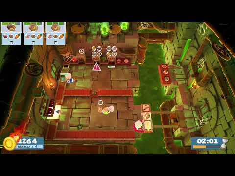 Overcooked 2. Night of the Hangry Horde 1-3 | 3 players online coop 4 stars | Score: 2488