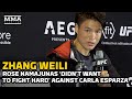 Zhang Weili: Rose Namajunas ‘Didn’t Want To Fight Hard’ Against Carla Esparza | UFC 275