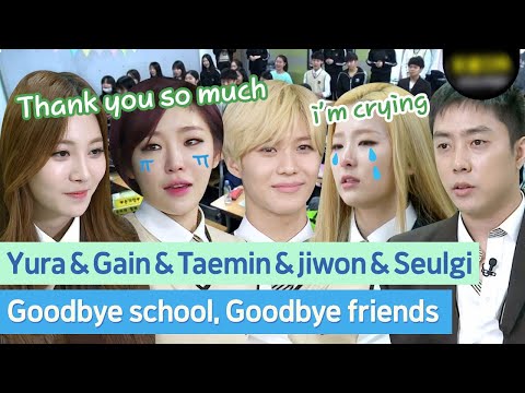 Yura&Gain&Taemin&jiwon&Seulgi Time to leave school😢