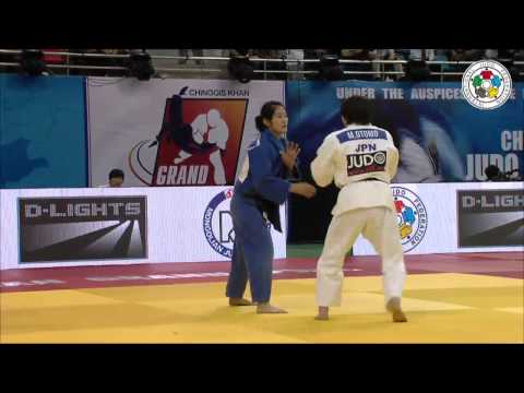 Makiko OTOMO (JPN) Vs Jan Di KIM (KOR) - Judo Grand Prix Ulaanbaatar 2014 [-57kg]