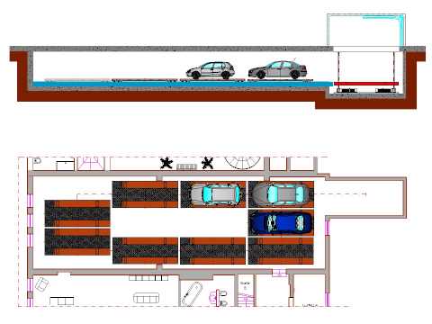 Parcheggio automatizzato 9 posti interrati