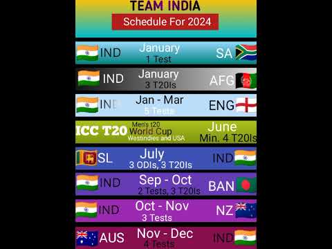 Team India 🇮🇳 All Upcoming Matches Schedule 2024🤘🤟😍😋