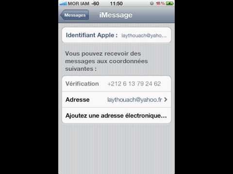 comment modifier numero imessage