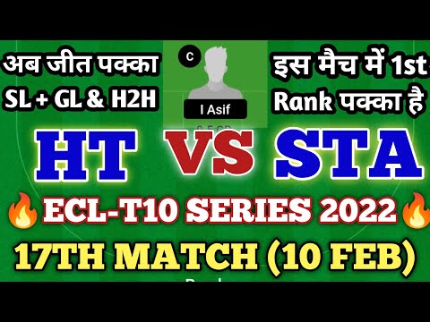 HT vs STA Dream11 Prediction | HT vs STA | Helsinki Titans vs Star CC 17th Match ECL-T10 Series 2022