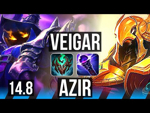 VEIGAR vs AZIR (MID) | 12/4/9 | EUW Master | 14.8