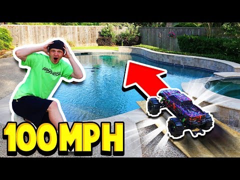 100MPH RC CAR vs MY POOL!