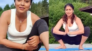 Shriya Saran Hot Yoga Video  International Yoga Da