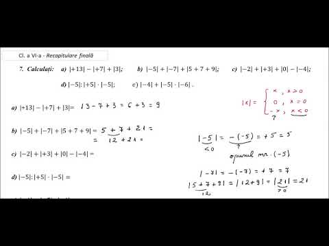 Cl  a VI-a - Recapitulare finală - ex. 7 - Calculați:   a)  |+13|−|+7|+|3|