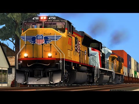 TS19: UP SD70M 4750 Leads Intermodal w/ UP 1111