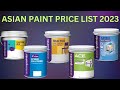 Asian paint price list 2024 | Tractor Uno DISTAMPER | WALL PRIMER| APEX | TRACTOR EMULSION | ace NCR