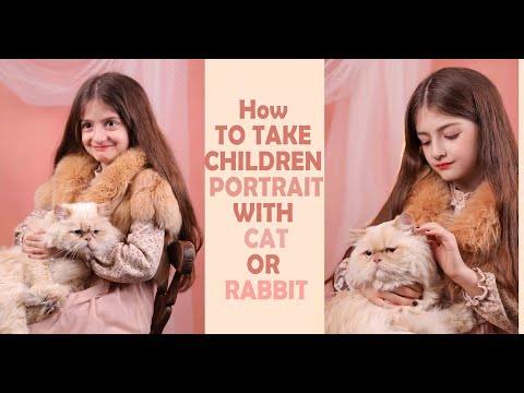 How to take children portrait with cat or rabbit