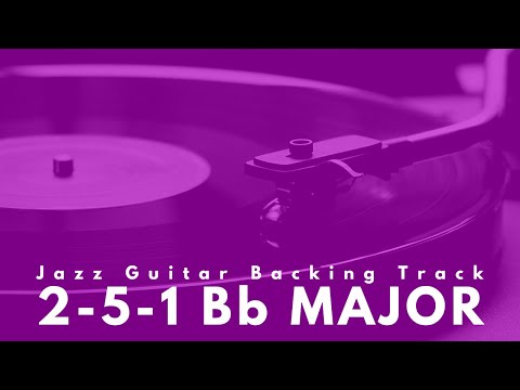 2 5 1 Bb Major | Soothing Smooth Jazz Guitar Backing Jam Track - Slow (100 bpm) | Medium Swing