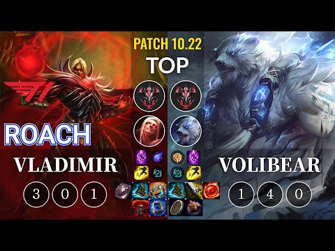T1 Roach Vladimir vs Volibear Top - KR Patch 10.22