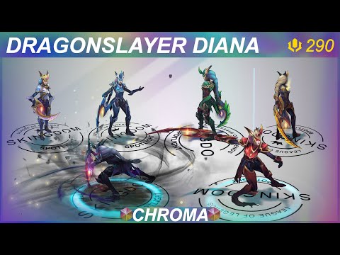 Dragonslayer Diana Chromas Preview | SKingdom - League of Legends