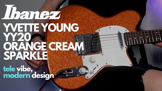 Video thumbnail for New For 2022! Ibanez Yvette Young YY20 Signature Orange Cream Sparkle - Tele Vibe, Modern Design by Oli Royer