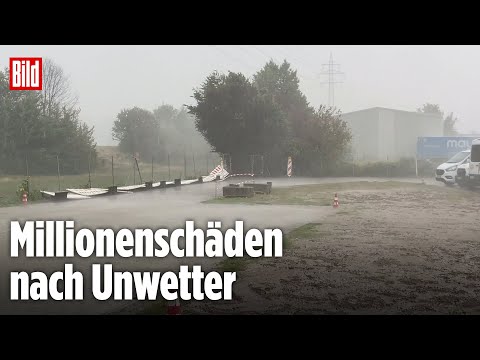 Offenburg, Baden-Württemberg: Massive Schäden nach Mega-Gewitter
