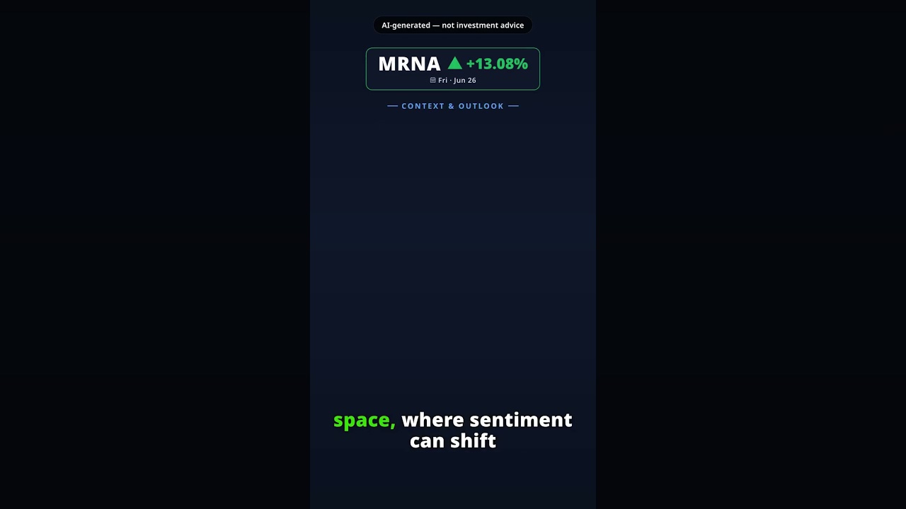 Why Is Moderna Stock Rallying Today? MRNA +13.08% (Jun 26) — S&P 500 Top Performer