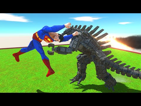 MechaGodzilla 2021 vs The Avengers #7 | Fighting Superman - Animal Revolt Battle Simulator