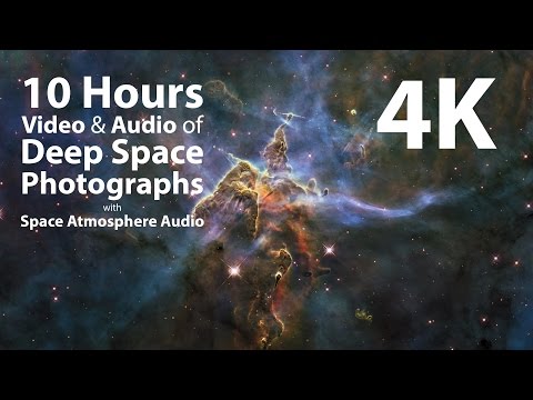 4K UHD 10 hours - Deep Space Photographs & Space Atmosphere audio - relaxing, meditation, nature