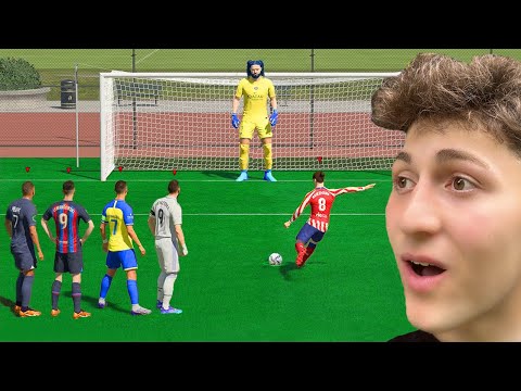 I attempted 100 penalties against a giant goalkeeper, rated 99! 😲 (Ronaldo is impressed by this g...