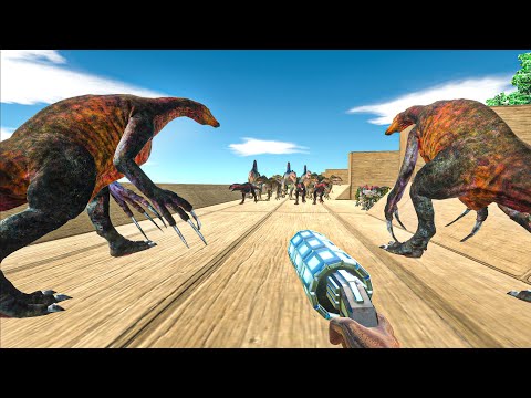 AVATAR & 2x THERIZINOSAURUS FPS REVENGE DEATH RUN VS CARNIVORE DINOS-Animal Revolt Battle Simulator