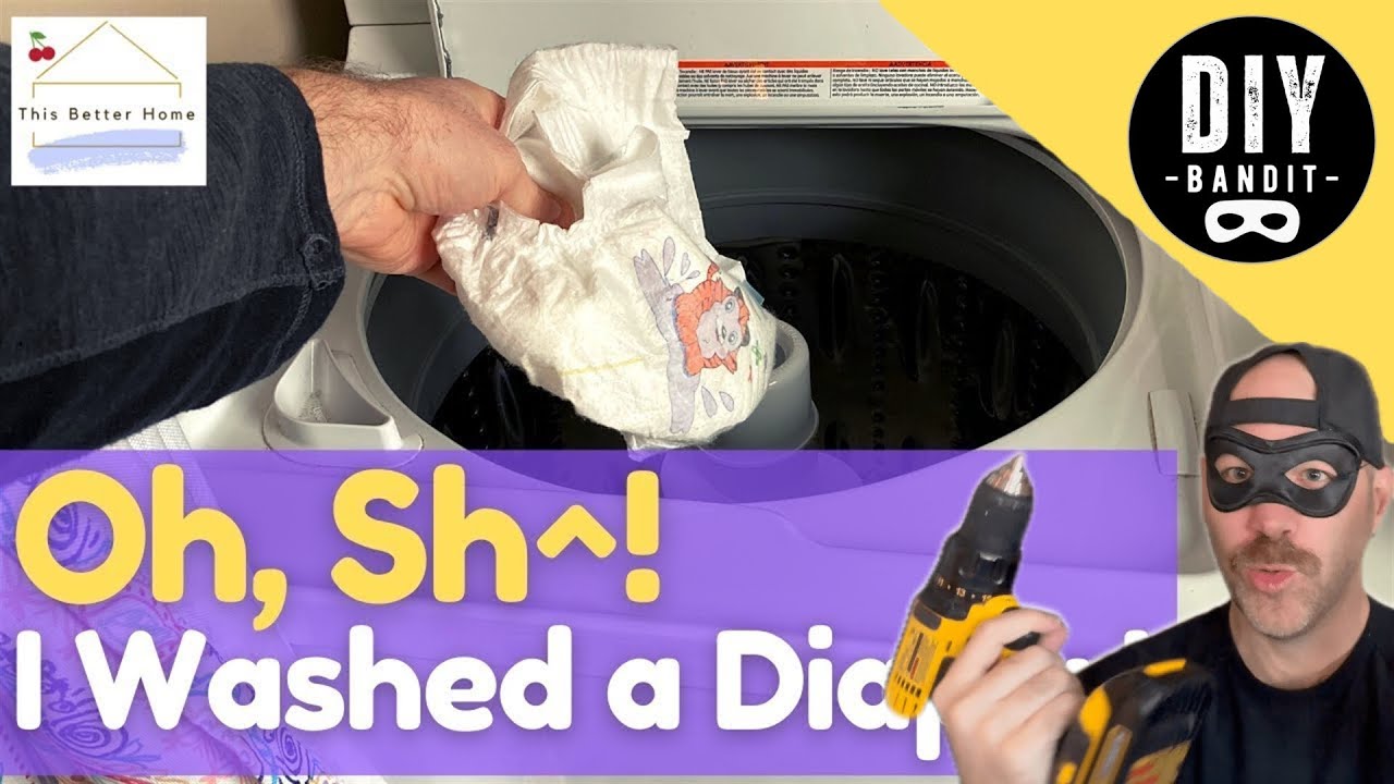 What do you do if you accidentally put a diaper in the washing machine