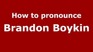 How to pronounce Brandon Boykin