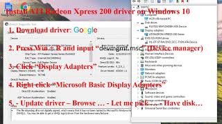 Install ATI Radeon Xpress 200 driver on Windows 10
