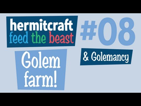 Golemancy and Golem Farm on the Hermitcraft Feed the Beast Server