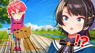 犬の散歩の時のみこちの変貌ぶりに衝撃を受ける大空スバル【さくらみこ ホロライブ 切り抜き】