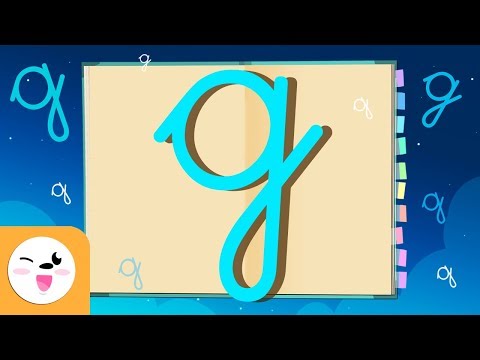 Letra G con caligrafía enlazada - El abecedario para niños