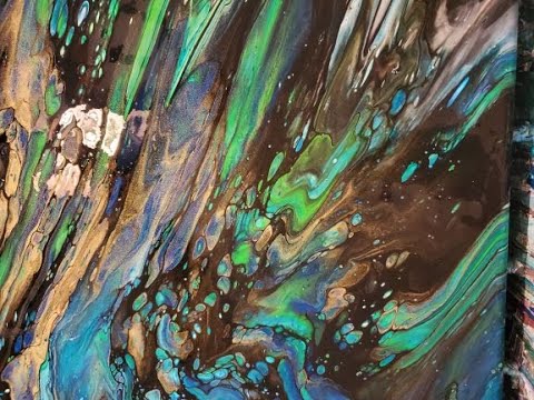 STUNNING PEACOCK SWIPE/sheleeart/blooms/swipe/painting/acrylic pouring/pour painting
