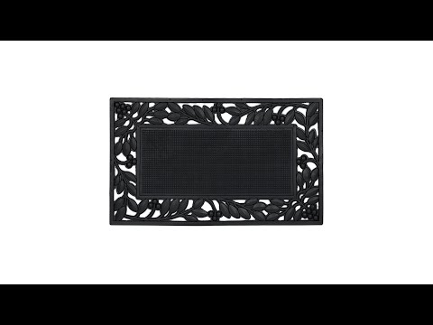 Paillasson motif feuilles Noir - Matière plastique - 75 x 1 x 45 cm