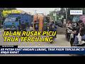 As Patah Saat Hindari Lubang, Truk Pasir Terguling di Binjai Barat