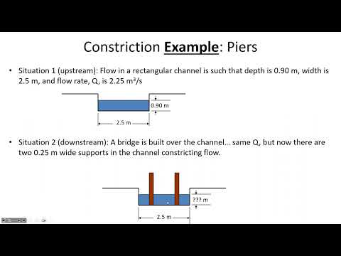 Depth change from bridge piers, constrictions; reservoir sizing - CE 331, Class 29 (24 Mar 2023)