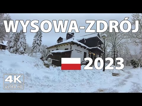 Wysowa-Zdrój Polska Zimowa Piesza Wycieczka ❄️ 4K z Napisami
