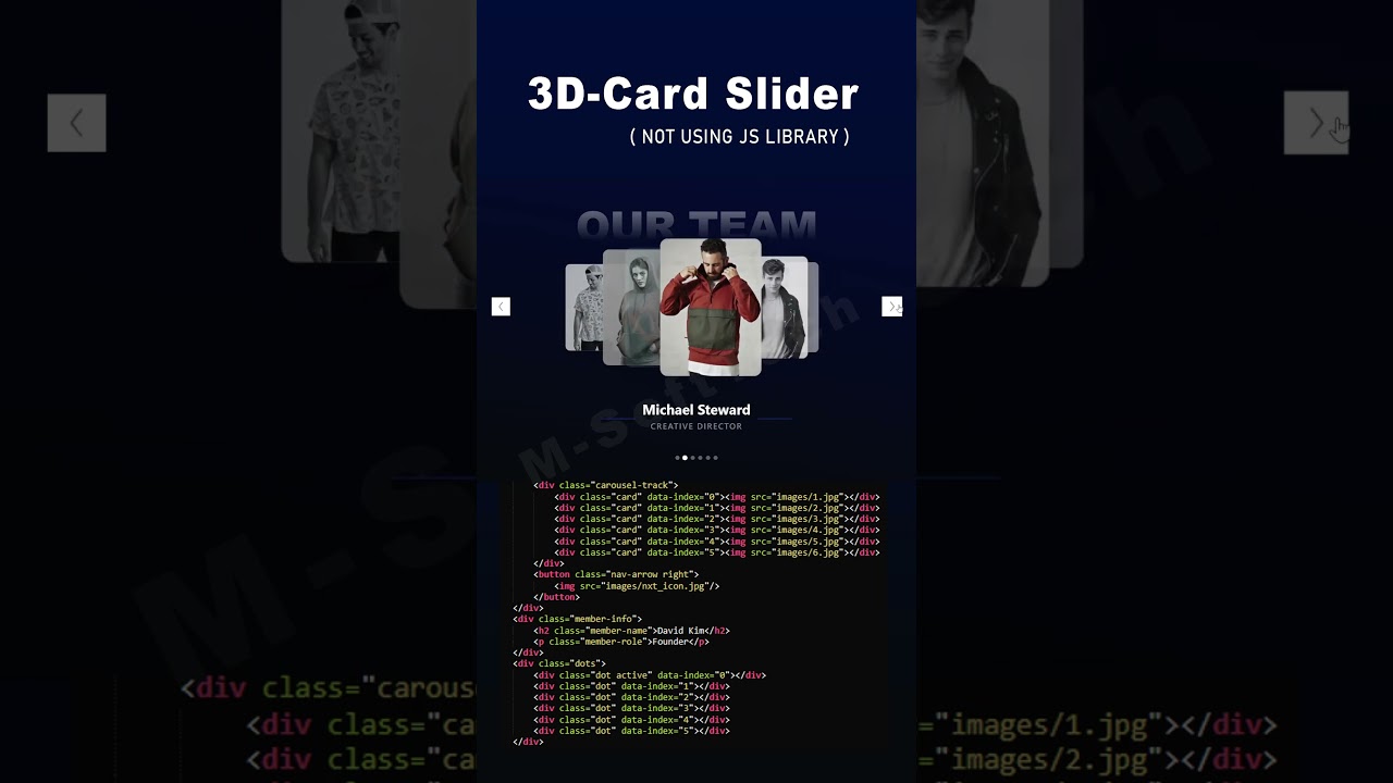 How To Make a 3D Responsive Image Slider With HTML CSS & JS | Easy Tutorial (2025) #slider #shorts