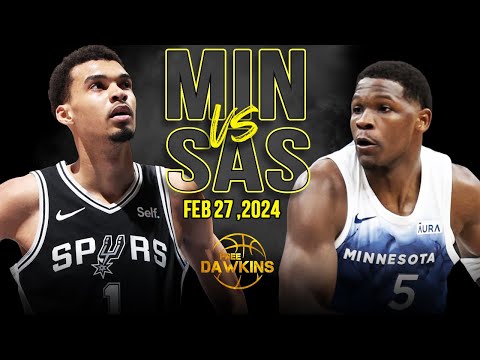 Minnesota Timberwolves vs San Antonio Spurs Full Game Highlights | February 27, 2024 | FreeDawkins