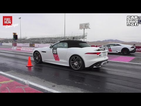 DRAGRACE | FAST Jaguar F-Type R AWD V8 vs. Lamborghini Huracan, Porsche GT3RS & Corvette C7 Stingray