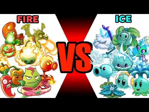 Team Fire Plants VS Team Ice Plants - Who Will Win? - PvZ 2 Plant vs Plant