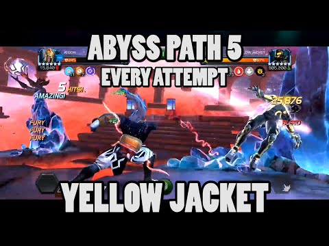 Abyss Yellow Jacket | Every Attempt | Abyss Path 5 | Marvel Contest of Champions