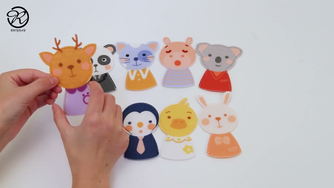 Farm animals Felt finger puppets, Felt play set