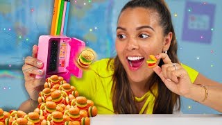Learn How to Sneak Food into Class! Edible DIY Gummy School Supplies! Prank Your Teacher!