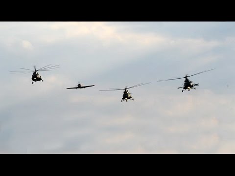 MH86 Helicopter Base demonstration flight on August 20th celebration over Tisza river, Hungary